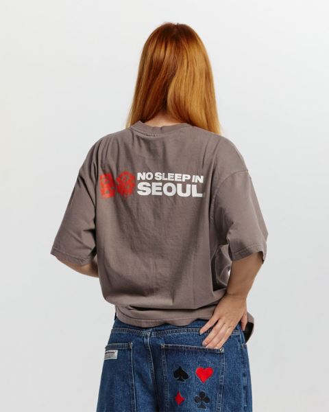 Cold Culture No Sleep Seoul T Shirt Orange | 10645-AXIF