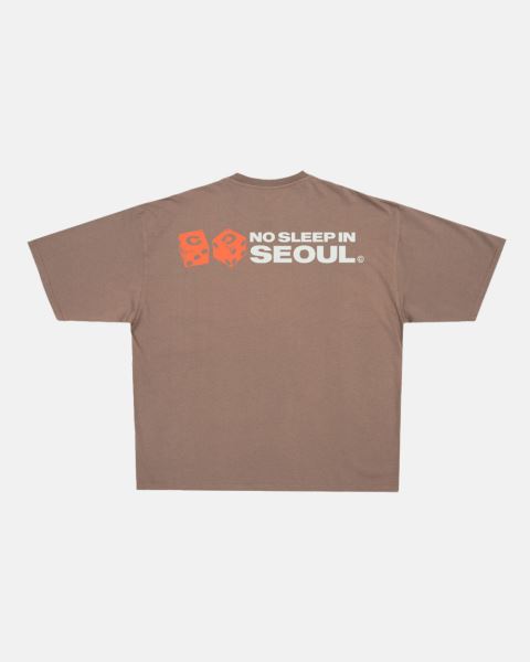 Cold Culture No Sleep Seoul T Shirt Orange | 10645-AXIF