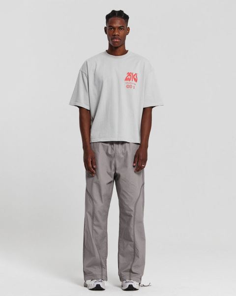Cold Culture Number Perspective T Shirt Light Grey | 56438-OTFI