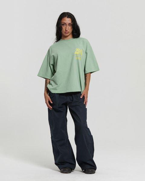 Cold Culture Number Perspective T Shirt Green | 16294-FBSQ