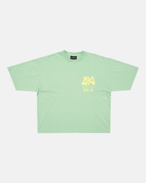 Cold Culture Number Perspective T Shirt Green | 16294-FBSQ