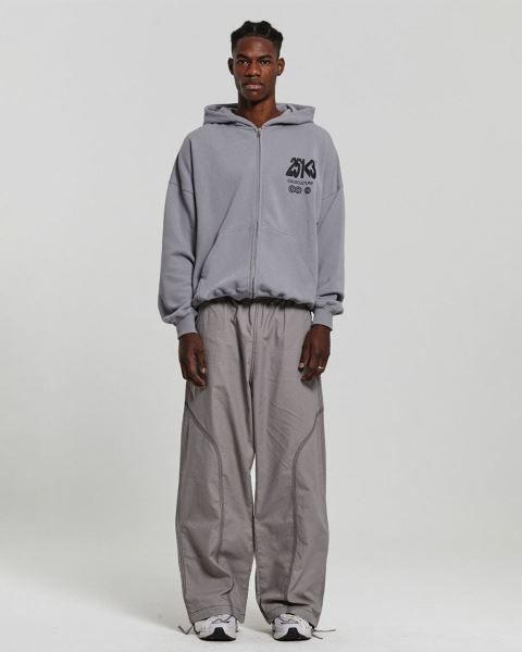 Cold Culture Number Perspective Zip Hoodie Grey | 27846-QLIY