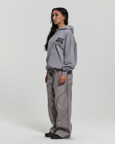 Cold Culture Number Perspective Zip Hoodie Grey | 27846-QLIY