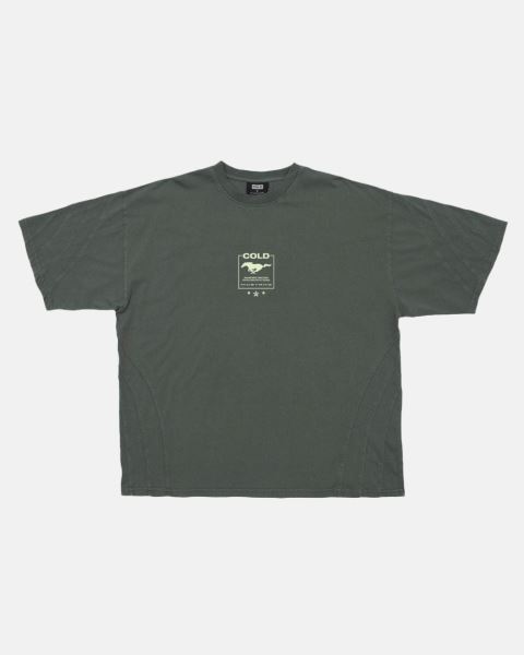 Cold Culture Overtaking T Shirt Olive Green | 32476-MQYP