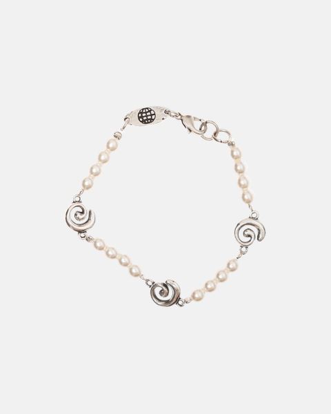 Cold Culture Pearl And Spiral Bracelet Jewelry Silver Black | 98251-IDEQ