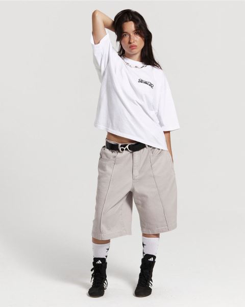 Cold Culture Pintuck V2 Shorts Grey | 74213-XTBN