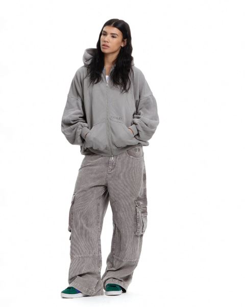 Cold Culture Pitlane Zip Hoodie Grey | 89360-XQWP