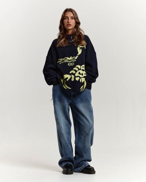 Cold Culture Poison Knitwear Blue | 72059-VFAD