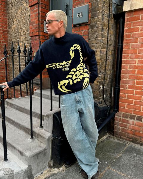 Cold Culture Poison Knitwear Blue | 72059-VFAD