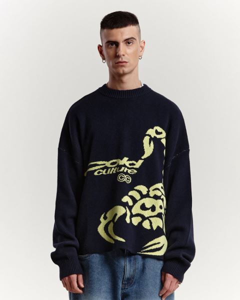 Cold Culture Poison Knitwear Blue | 72059-VFAD
