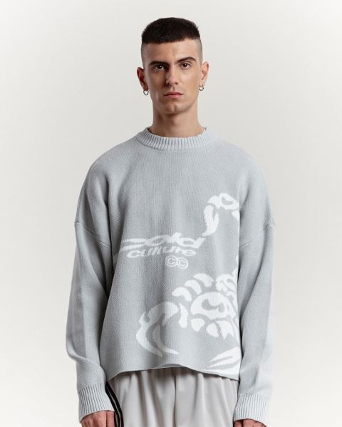 Cold Culture Poison Knitwear Grey | 85302-OHQK