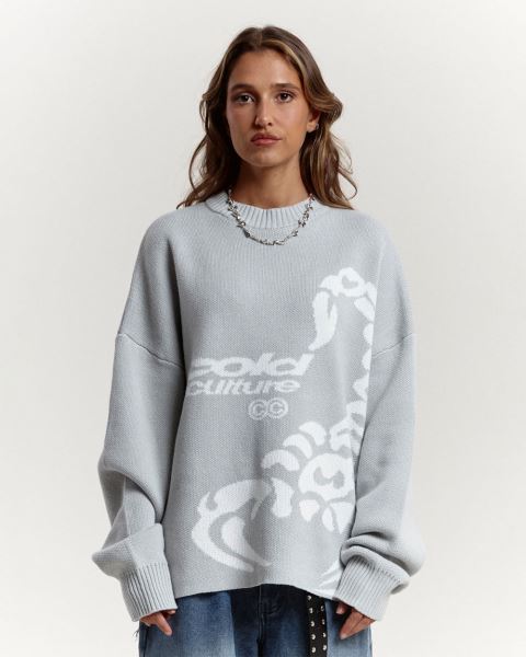 Cold Culture Poison Knitwear Grey | 85302-OHQK