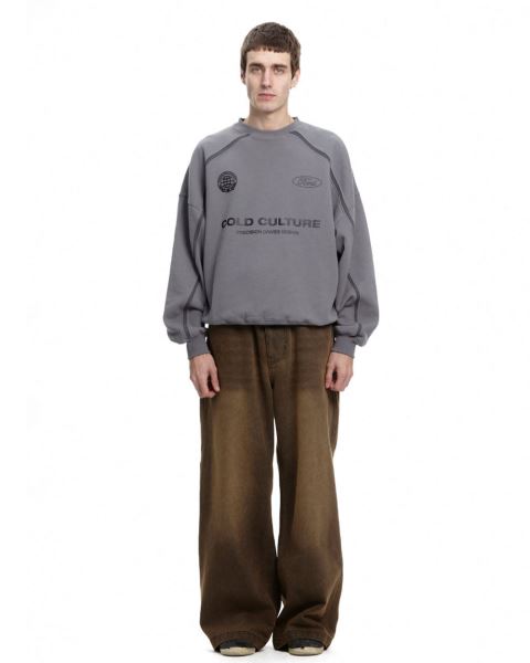 Cold Culture Precision Crewneck Sweatshirts Grey | 89102-PRJB
