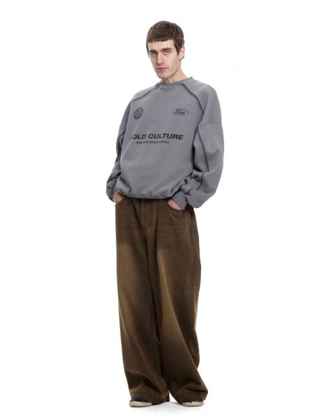 Cold Culture Precision Crewneck Sweatshirts Grey | 89102-PRJB
