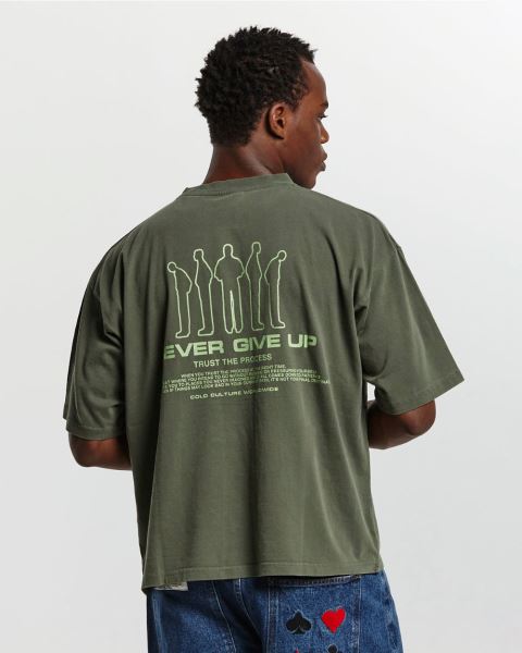 Cold Culture Resilience T Shirt Green | 07863-SOMI