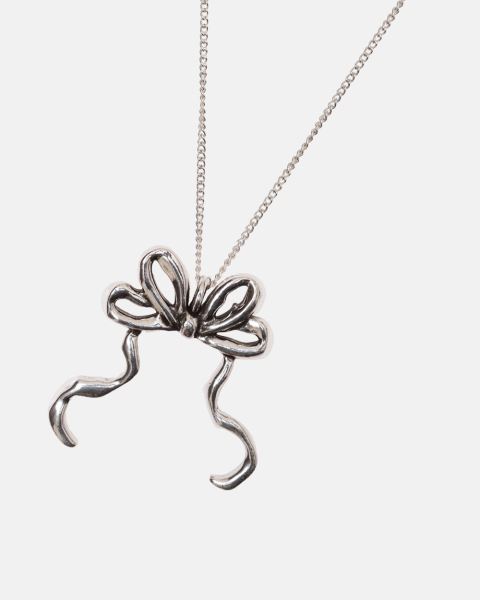 Cold Culture Ribbon Necklace Jewelry Silver Yellow | 46195-WBIV