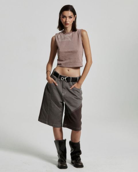 Cold Culture Ribbon Top T Shirt Brown | 01973-BLNR