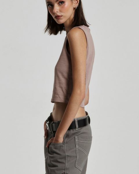 Cold Culture Ribbon Top T Shirt Brown | 01973-BLNR