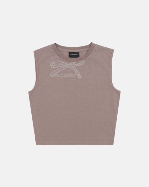 Cold Culture Ribbon Top T Shirt Brown | 01973-BLNR