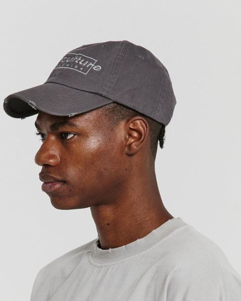 Cold Culture Ripped Box Logo Caps Grey | 16054-HSIL