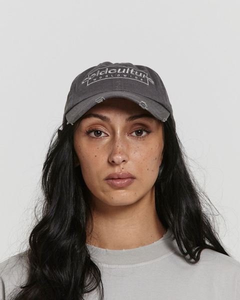 Cold Culture Ripped Box Logo Caps Grey | 16054-HSIL