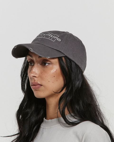 Cold Culture Ripped Box Logo Caps Grey | 16054-HSIL