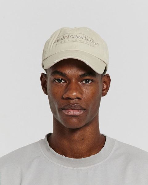 Cold Culture Ripped Box Logo Caps Light Grey | 95203-DHTF