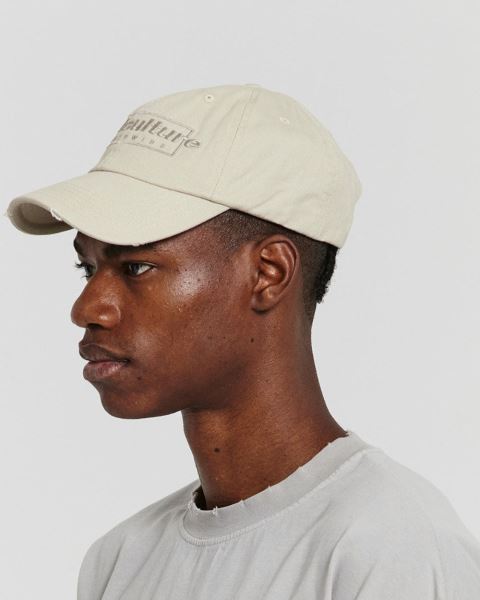 Cold Culture Ripped Box Logo Caps Light Grey | 95203-DHTF