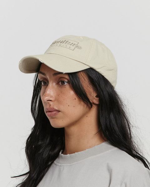 Cold Culture Ripped Box Logo Caps Light Grey | 95203-DHTF
