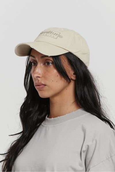 Cold Culture Ripped Box Logo Caps Light Grey | 95203-DHTF