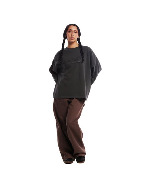 Cold Culture Ripped Box Logo Crewneck Sweatshirts Green | 89763-ACMG