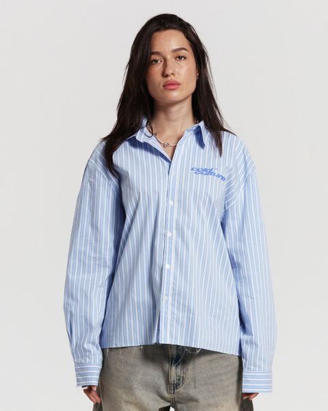 Cold Culture Running Horse Shirt Blue | 53061-WXZD
