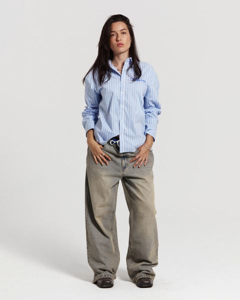 Cold Culture Running Horse Shirt Blue | 53061-WXZD