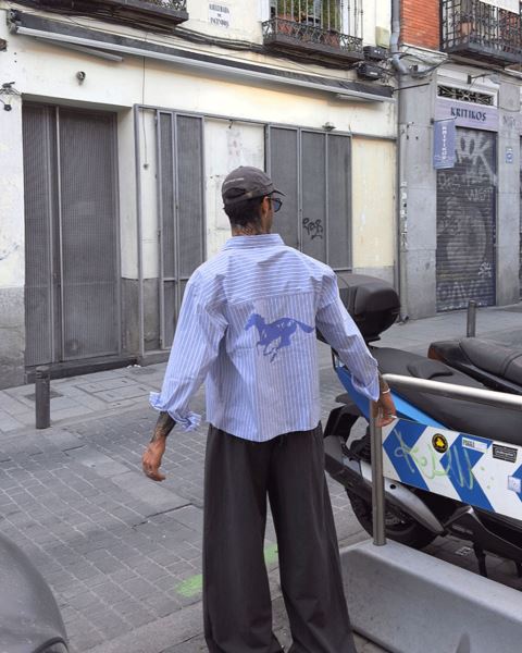 Cold Culture Running Horse Shirt Blue | 53061-WXZD