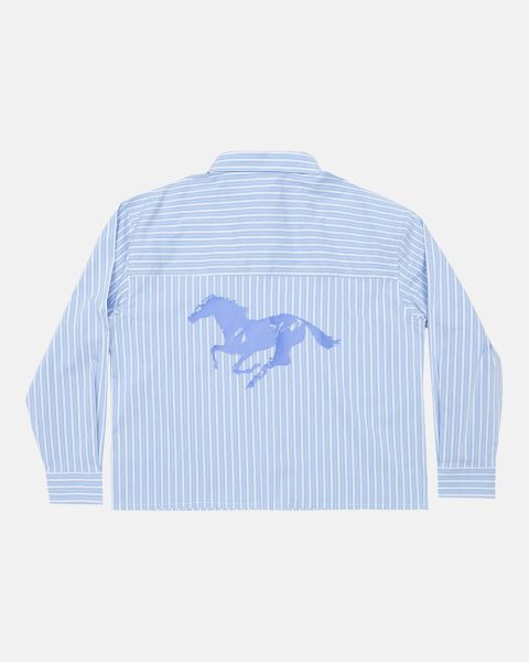 Cold Culture Running Horse Shirt Blue | 53061-WXZD