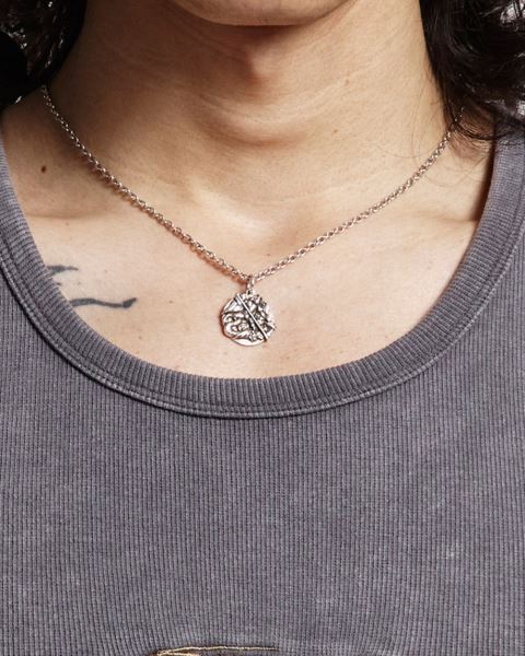 Cold Culture Saint Necklace Jewelry Silver Red | 61073-EHIS