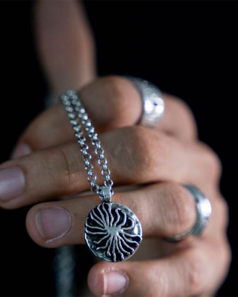 Cold Culture Sea Necklace Jewelry Silver Orange | 42873-NLPZ