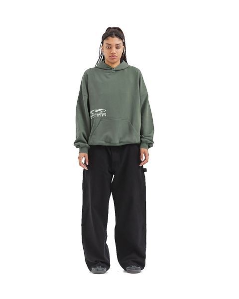 Cold Culture Sharing Location Hoodie Olive | 43910-DMEI