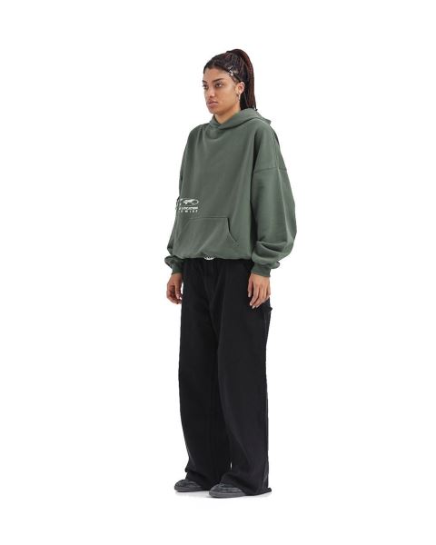 Cold Culture Sharing Location Hoodie Olive | 43910-DMEI