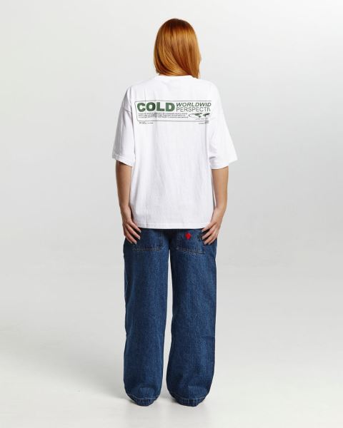 Cold Culture Sharing Location T Shirt White | 87602-LTBM
