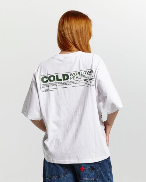 Cold Culture Sharing Location T Shirt White | 87602-LTBM