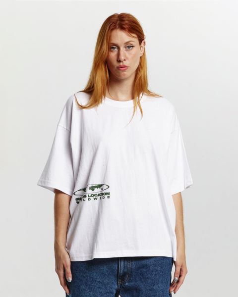 Cold Culture Sharing Location T Shirt White | 87602-LTBM