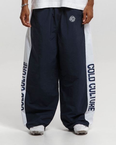 Cold Culture Side Stripe Stars Pants Stripes Dark Blue | 46571-JBYT