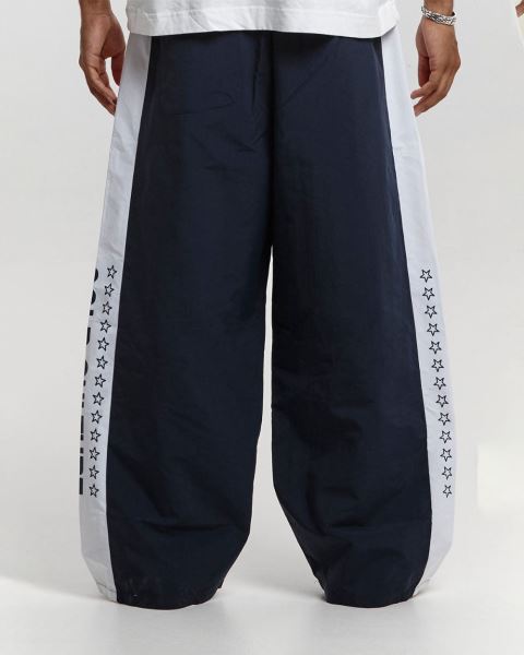 Cold Culture Side Stripe Stars Pants Stripes Dark Blue | 46571-JBYT