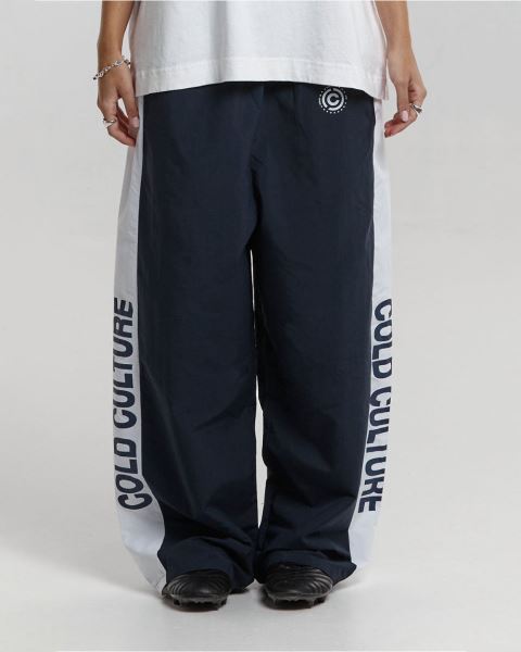 Cold Culture Side Stripe Stars Pants Stripes Dark Blue | 46571-JBYT