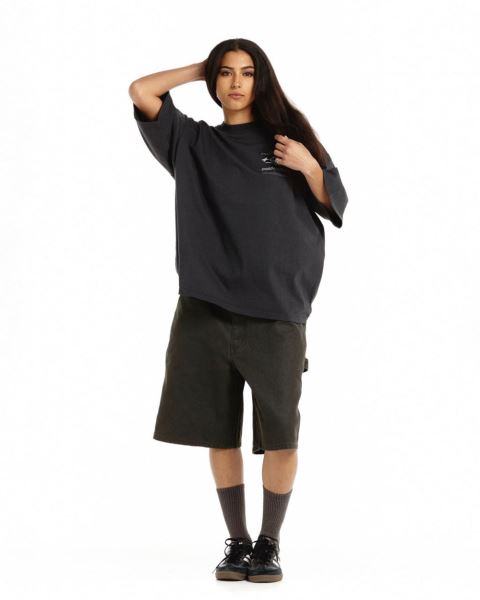 Cold Culture Sparkly T Shirt Black | 47280-SNPJ