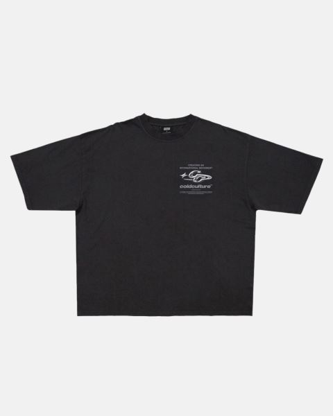 Cold Culture Sparkly T Shirt Black | 47280-SNPJ