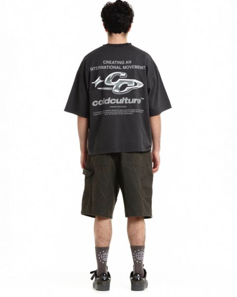 Cold Culture Sparkly T Shirt Black | 47280-SNPJ
