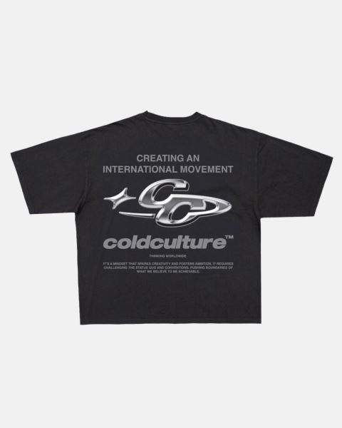 Cold Culture Sparkly T Shirt Black | 47280-SNPJ