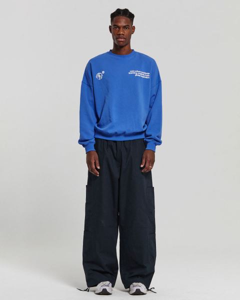 Cold Culture Spinning Crewneck Sweatshirts Blue | 19624-SYCA